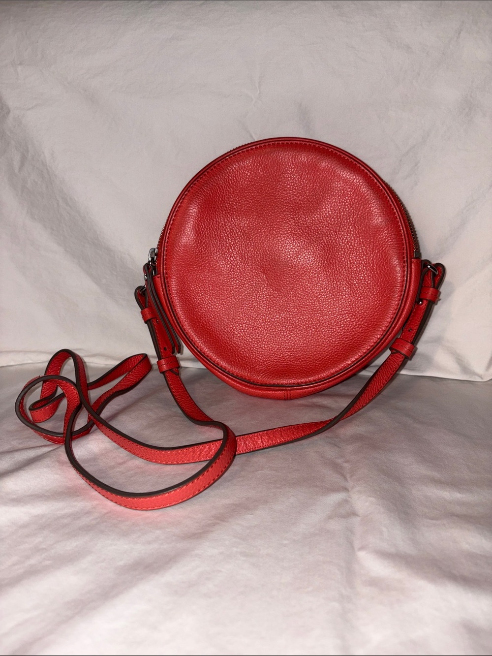 Banana Republic Red Round Leather Crossbody